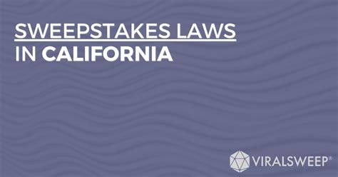 california sweepstakes law